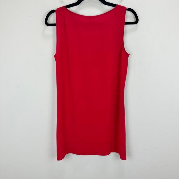 Eileen Fisher Silk Georgette Tunic Top Sleeveless Minimalist Scalt Red XXS NWT - Picture 9 of 9